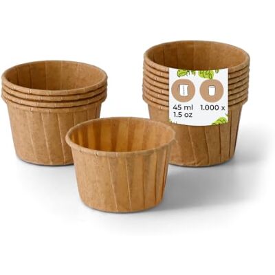 BIOZOYG 1000 Stück Papier-Becher 45 ml braun Dipbecher Saucenbecher BIOZOYG 1000 Stück Papier-Becher 45 ml braun Dipbecher Saucenbecher
