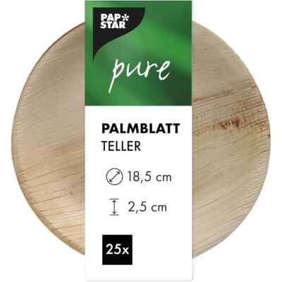 PAPSTAR Palmblatt Teller Ø 18,5cm - Natürlich, Ohne Chemie - Einwegteller PAPSTAR Palmblatt Teller Ø 18,5cm - Natürlich, Ohne Chemie - Einwegteller