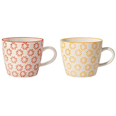 Bloomingville Tassen Isabella, rot gelb, Keramik, 2er Set Bloomingville Tassen Isabella, rot gelb, Keramik, 2er Set