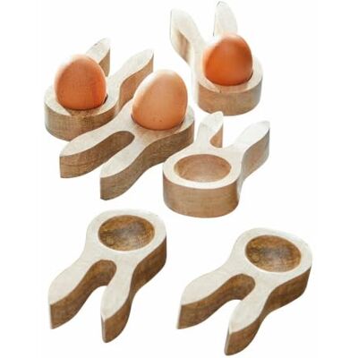 Loberon Eierbecher 6er Set Nante, braun Ostern, Frühling, Hase, Natürlich schönes Mangoholz, Mit süßen Hasenohren, Jedes Stück ist ein Unikat Loberon Eierbecher 6er Set Nante, braun Ostern, Frühling, Hase, Natürlich schönes Mangoholz, Mit süßen Hasenohren, Jedes Stück ist ein Unikat