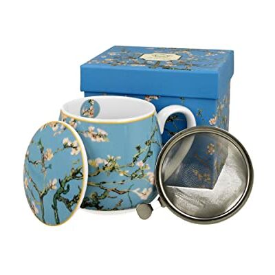 DUO ART GALLERY Fassbecher 430 ml ALMOND BLOSSOM mit Teesieb, New Bone China Porzellan DUO ART GALLERY Fassbecher 430 ml ALMOND BLOSSOM mit Teesieb, New Bone China Porzellan