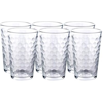 GRÄWE 6er Set Longdrinkgläser, Wasserglas 200ml, Spülmaschinengeeignet, Trinkgläser gemustert, Gläser für Cocktails GRÄWE 6er Set Longdrinkgläser, Wasserglas 200ml, Spülmaschinengeeignet, Trinkgläser gemustert, Gläser für Cocktails