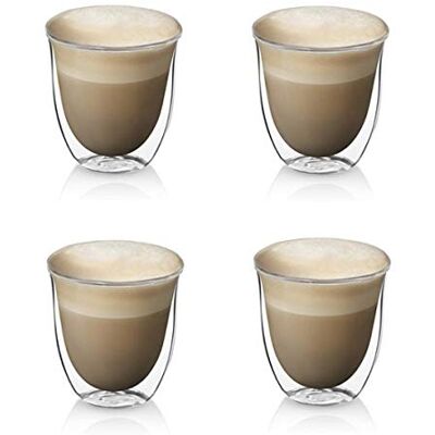 OTL Cappuccino-Thermo-Gläser, Glas, Kaffeetasse, Cappuccino-Tassen, doppelwandige Gläser, Kaffeebecher, 170 ml, 4 Stück OTL Cappuccino-Thermo-Gläser, Glas, Kaffeetasse, Cappuccino-Tassen, doppelwandige Gläser, Kaffeebecher, 170 ml, 4 Stück