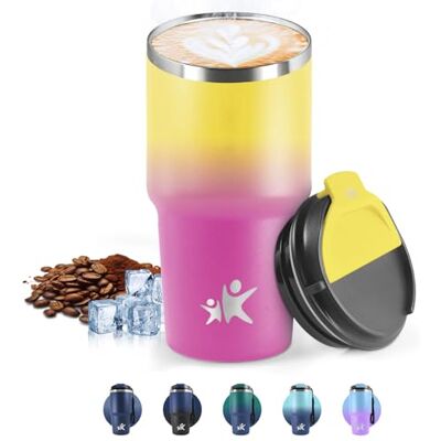 HoneyHolly Thermobecher 600 ml, Wiederverwendbar, Edelstahl Kaffeebecher-to-go Thermo, Auslaufsicher, Doppelwandiger Trinkbecher, Isolierbecher, Travel Mug für Heißen Kaffee, Tee und Kalte Getränke HoneyHolly Thermobecher 600 ml, Wiederverwendbar, Edelstahl Kaffeebecher-to-go Thermo, Auslaufsicher, Doppelwandiger Trinkbecher, Isolierbecher, Travel Mug für Heißen Kaffee, Tee und Kalte Getränke