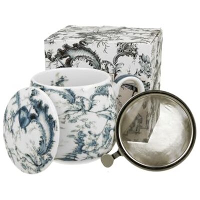 DUO ART GALLERY Fassbecher 430 ml ORIENT BLUE mit Teesieb, New Bone China Porzellan DUO ART GALLERY Fassbecher 430 ml ORIENT BLUE mit Teesieb, New Bone China Porzellan