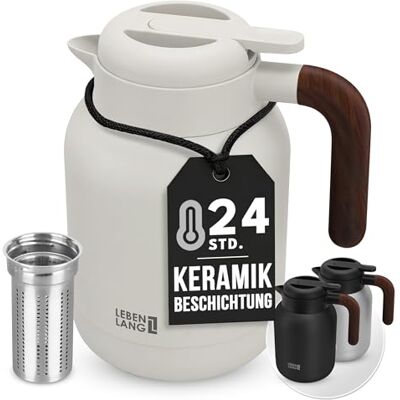 LEBENLANG Thermoskanne 1,5L Keramikbeschichtung Inkl. Teesieb I 24h Heiß Kaffeekanne Kaffee & Teekanne mit Siebeinsatz I Thermo Isolierkanne Tee Termoskakanne Thermoskannen 1 5 Liter LEBENLANG Thermoskanne 1,5L Keramikbeschichtung Inkl. Teesieb I 24h Heiß Kaffeekanne Kaffee & Teekanne mit Siebeinsatz I Thermo Isolierkanne Tee Termoskakanne Thermoskannen 1 5 Liter