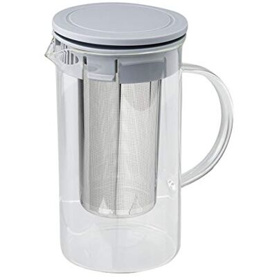 FACKELMANN Teekanne mit Filter 1 L, Kanne im modernem Design, Teebereiter mit Edelstahl Sieb, hochwertige und langlebige Servierkanne (Farbe: Silber/Grau), Menge: 1 Stück FACKELMANN Teekanne mit Filter 1 L, Kanne im modernem Design, Teebereiter mit Edelstahl Sieb, hochwertige und langlebige Servierkanne (Farbe: Silber/Grau), Menge: 1 Stück