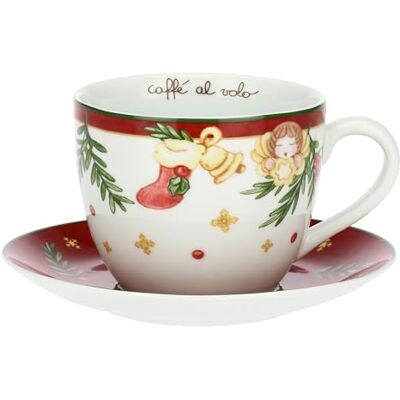THUN , Frühstückstasse mit Untertasse aus Porzellan, Kollektion Weihnachtsüberraschungen, Sammlertasse, Geschenkidee zu Weihnachten, Tasse Ø 12,3 cm, 10 cm, Fassungsvermögen 650 ml, Untertasse Ø 19,5 THUN , Frühstückstasse mit Untertasse aus Porzellan, Kollektion Weihnachtsüberraschungen, Sammlertasse, Geschenkidee zu Weihnachten, Tasse Ø 12,3 cm, 10 cm, Fassungsvermögen 650 ml, Untertasse Ø 19,5
