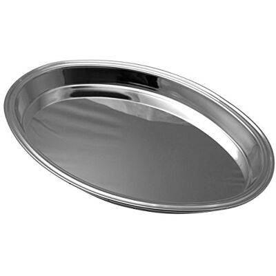 SILBERKANNE Ovale Servierschale Venedig, 26x36 cm, Versilbert, Elegantes Dekotablett in Silber-Finish SILBERKANNE Ovale Servierschale Venedig, 26x36 cm, Versilbert, Elegantes Dekotablett in Silber-Finish