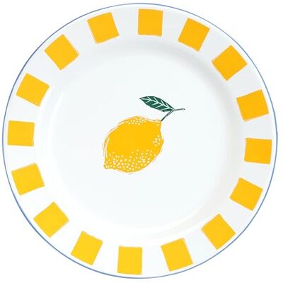 Talking Tables Bon Appetit handgefertigter 20 cm Emaille-Essteller mit Zitronen-Design, bruchfest & spülmaschinengeeignet, wiederverwendbares Geschirr für drinnen & draußen, Grillabende & Picknicks Talking Tables Bon Appetit handgefertigter 20 cm Emaille-Essteller mit Zitronen-Design, bruchfest & spülmaschinengeeignet, wiederverwendbares Geschirr für drinnen & draußen, Grillabende & Picknicks