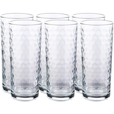 GRÄWE Trinkgläser Set, 6er Set, Wassergläser 300 ml, Longdrinkgläser, spülmaschinengeeignet, Saftgläser, Trinkgläser gemustert, Gläser für Cocktails GRÄWE Trinkgläser Set, 6er Set, Wassergläser 300 ml, Longdrinkgläser, spülmaschinengeeignet, Saftgläser, Trinkgläser gemustert, Gläser für Cocktails