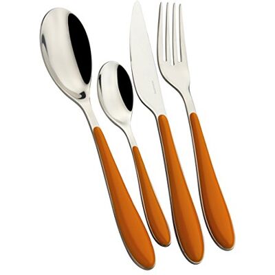 Bugatti ggou-023 F50 Gioia Besteckgarnitur, 24-teilig Tafelservice, San/Stahl Orange 22 x 8 x 30 cm Bugatti ggou-023 F50 Gioia Besteckgarnitur, 24-teilig Tafelservice, San/Stahl Orange 22 x 8 x 30 cm