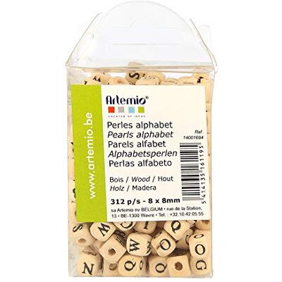 Artemio Perlen - Holzbuchstaben - 8x8mm - Beige - 312 Stück Artemio Perlen - Holzbuchstaben - 8x8mm - Beige - 312 Stück