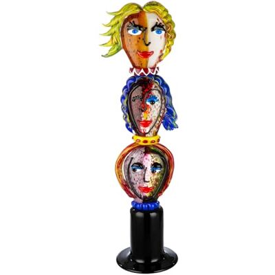 ART Dekoobjekt Poseidos aus Glas Mehrfarbig Höhe 93cm x Breite 25cm Kopf-Form 3 Gesichter ART Dekoobjekt Poseidos aus Glas Mehrfarbig Höhe 93cm x Breite 25cm Kopf-Form 3 Gesichter