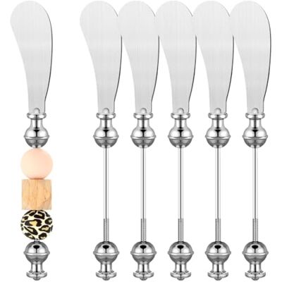 Malloy 6 Stück Käsestreichmesser, DIY Dekorative Butterstreichmesser mit Perlen, Käsemesser Aus Edelstahl, Buttermesser Malloy 6 Stück Käsestreichmesser, DIY Dekorative Butterstreichmesser mit Perlen, Käsemesser Aus Edelstahl, Buttermesser