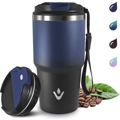 Grsta Thermobecher Auslaufsichere, 20oz Kafferbecher to Go Vakuumisoliert, Isolierbecher für Heiß Kaltgetränke, 8h Heiß und 6h Kalt, Thermobecher, Trinkbecher Isoliert mit Trageriemen Grsta Thermobecher Auslaufsichere, 20oz Kafferbecher to Go Vakuumisoliert, Isolierbecher für Heiß Kaltgetränke, 8h Heiß und 6h Kalt, Thermobecher, Trinkbecher Isoliert mit Trageriemen