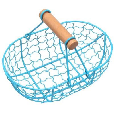 yanwuwa Servierkorb aus Metalldraht, Brotkorb Blauer pulverbeschichteter Displayhalter für Brot- und Obstpräsentation und Tischaufbewahrung yanwuwa Servierkorb aus Metalldraht, Brotkorb Blauer pulverbeschichteter Displayhalter für Brot- und Obstpräsentation und Tischaufbewahrung