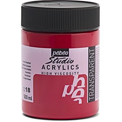 PEBEO Studio Acrylfarbe, Naphtol, 500 ml, Karminrot, Karmin Naphthol PEBEO Studio Acrylfarbe, Naphtol, 500 ml, Karminrot, Karmin Naphthol