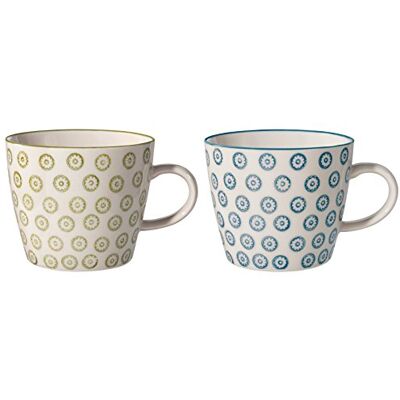 Bloomingville Tassen Isabella, grün blau, Keramik, 2er Set Bloomingville Tassen Isabella, grün blau, Keramik, 2er Set