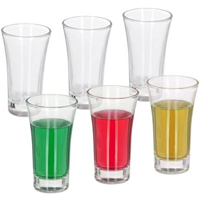 Relaxdays Schnapsgläser 6er Set, hohe Shotgläser mit dickem Boden, je 6 cl, spülmaschinenfest, Likörgläser, transparent Relaxdays Schnapsgläser 6er Set, hohe Shotgläser mit dickem Boden, je 6 cl, spülmaschinenfest, Likörgläser, transparent