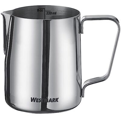 Westmark Milchkännchen Brasilia 200 ml – ideal für Kaffeesahne, Milch, Honig und andere Kaffee- und Teezusätze, Barista Zubehör – Rostfreier Edelstahl, Silber Westmark Milchkännchen Brasilia 200 ml – ideal für Kaffeesahne, Milch, Honig und andere Kaffee- und Teezusätze, Barista Zubehör – Rostfreier Edelstahl, Silber
