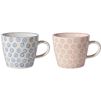 Bloomingville Tassen Isabella, rosa blau, Keramik, 2er Set Bloomingville Tassen Isabella, rosa blau, Keramik, 2er Set