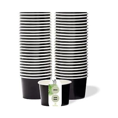 DeinPack 1000 Eisbecher 350 ml Universal Karton schwarz unbedruckt rund Umweltfreundliche Universal Karton, Für Eis, Dessert, Fingerfood, Vorspeisen, Snacks DeinPack 1000 Eisbecher 350 ml Universal Karton schwarz unbedruckt rund Umweltfreundliche Universal Karton, Für Eis, Dessert, Fingerfood, Vorspeisen, Snacks