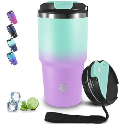 Grsta 20oz Kafferbecher to Go, Thermobecher mit Trageriemen, Auslaufsichere Trinkbecher Isoliert, 8h Eisgekühlt / 6h Heiß, Vakuumisoliert Isolierbecher, Thermobecher für Heiß Kaltgetränke Grsta 20oz Kafferbecher to Go, Thermobecher mit Trageriemen, Auslaufsichere Trinkbecher Isoliert, 8h Eisgekühlt / 6h Heiß, Vakuumisoliert Isolierbecher, Thermobecher für Heiß Kaltgetränke