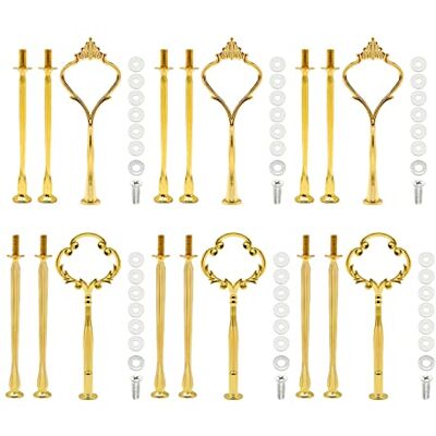 Hoypeyfiy Etageren Stangen 6 Set Gold Etagere bausatz Etagere Etagen Etageren Stöckig Etagerenhalter Metallstangen Tortenständer (Gold, 3 Pack) Hoypeyfiy Etageren Stangen 6 Set Gold Etagere bausatz Etagere Etagen Etageren Stöckig Etagerenhalter Metallstangen Tortenständer (Gold, 3 Pack)