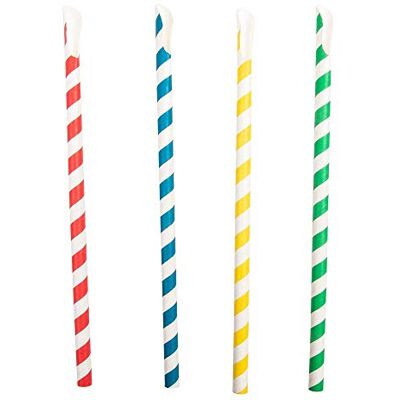 Garcia de Pou 100 Stück gestreifte Trinkhalme mit Löffel Ø0,8 x 21 cm Papier sortiert Garcia de Pou 100 Stück gestreifte Trinkhalme mit Löffel Ø0,8 x 21 cm Papier sortiert