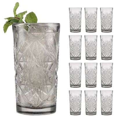 Libbey 71107 Trinkglas/Cooler Blush Graphite "HOBSTAR", 473 ml, 12er Set, Grau ikonisches Cocktailglas Libbey 71107 Trinkglas/Cooler Blush Graphite "HOBSTAR", 473 ml, 12er Set, Grau ikonisches Cocktailglas