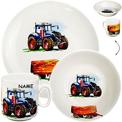 alles-meine.de GmbH 3 TLG. Geschirrset großer Teller/Kinderteller + Schüssel + Henkeltasse Traktor Trecker mit Anhänger Bauernhof inkl. Name aus Porzellan/Ker.. alles-meine.de GmbH 3 TLG. Geschirrset großer Teller/Kinderteller + Schüssel + Henkeltasse Traktor Trecker mit Anhänger Bauernhof inkl. Name aus Porzellan/Ker..