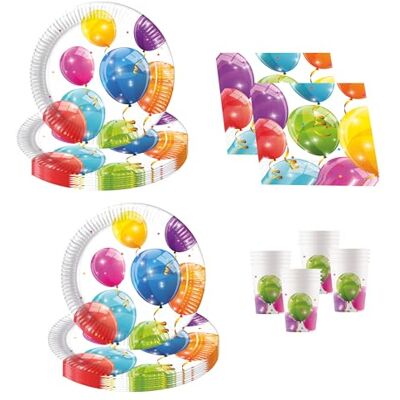 Procos DY10273859 Sparkling Ballon Party Set Small, Teller, Servietten und Becher, Tischdeko, Geburtstagsdekoration Procos DY10273859 Sparkling Ballon Party Set Small, Teller, Servietten und Becher, Tischdeko, Geburtstagsdekoration