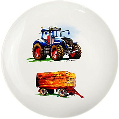 alles-meine.de GmbH großer Teller Kinderteller Traktor Trecker mit Anhänger Bauernhof Ø 21 cm aus Porzellan/Keramik Speiseteller/Frühstücksteller/Eßteller.. alles-meine.de GmbH großer Teller Kinderteller Traktor Trecker mit Anhänger Bauernhof Ø 21 cm aus Porzellan/Keramik Speiseteller/Frühstücksteller/Eßteller..