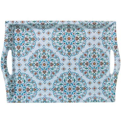 DRW Rechteckiges Tablett mit Griffen aus Melamin mit arabischen Mustern, 31 x 44 x 5,2 cm DRW Rechteckiges Tablett mit Griffen aus Melamin mit arabischen Mustern, 31 x 44 x 5,2 cm