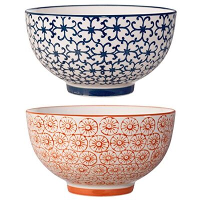 Bloomingville Schalen Kristina, orange saphirblau, Keramik, 2er Set Bloomingville Schalen Kristina, orange saphirblau, Keramik, 2er Set