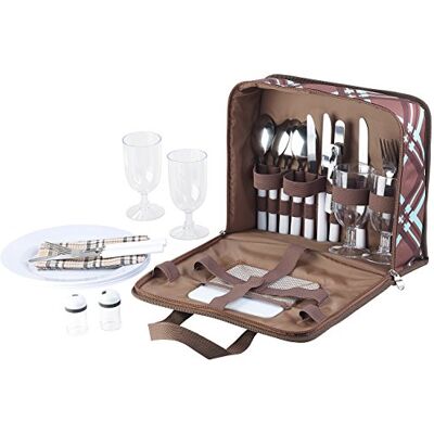Xcase Picknicktasche: 30-teiliges Picknick-Set für 4 Personen, inkl. Tasche, Teller, Gläser (Picknicktasche 4 Personen, mit Geschirr, Reise) Xcase Picknicktasche: 30-teiliges Picknick-Set für 4 Personen, inkl. Tasche, Teller, Gläser (Picknicktasche 4 Personen, mit Geschirr, Reise)