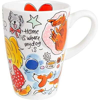 Blond Amsterdam XL-Becher Dog Lover, 500ml Keramik, Mazagranform, Geschenk für Hundefreunde, Mikrowellengeeignet, Handwäsche empfohlen Blond Amsterdam XL-Becher Dog Lover, 500ml Keramik, Mazagranform, Geschenk für Hundefreunde, Mikrowellengeeignet, Handwäsche empfohlen