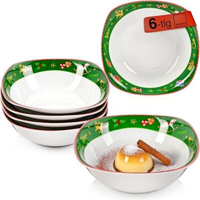 Sänger Müslischalen Bilgola Nussknacker Design 6 tlg, Müsli Schüssel Set 6 Personen, Porzellan Bowl Schüssel, Spülmaschinenfest, Müsli Schale mit Weihnachtsmotiven 300 ml Sänger Müslischalen Bilgola Nussknacker Design 6 tlg, Müsli Schüssel Set 6 Personen, Porzellan Bowl Schüssel, Spülmaschinenfest, Müsli Schale mit Weihnachtsmotiven 300 ml