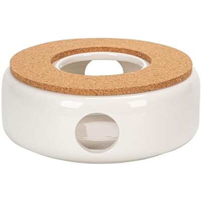 XPing Keramik Stövchen Weiß mit Korkauflage Runder Teewärmer für Teekanne und Teelicht zum Warmhalten von Tee oder Kaffee XPing Keramik Stövchen Weiß mit Korkauflage Runder Teewärmer für Teekanne und Teelicht zum Warmhalten von Tee oder Kaffee