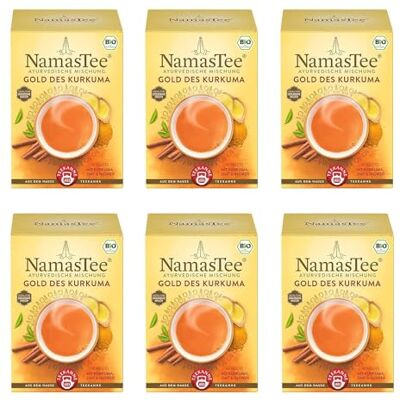 TEEKANNE NamasTee Gold des Kurkuma, Ayurvedische Mischung, 6er Pack (6 x 30 g) TEEKANNE NamasTee Gold des Kurkuma, Ayurvedische Mischung, 6er Pack (6 x 30 g)