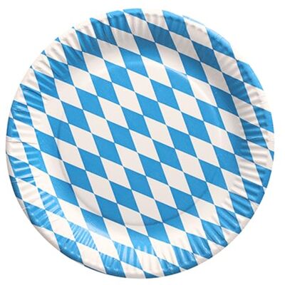 PAPSTAR 50 Teller, Pappe rund Ø 23 cm "Bayrisch Blau PAPSTAR 50 Teller, Pappe rund Ø 23 cm "Bayrisch Blau
