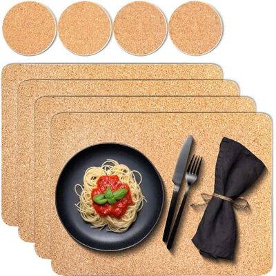 Tuuters Kork Platzset 4 Stück Klassik 6X Glasuntersetzer Tischset 40x30cm Vier Platzdeckchen plus sechs Korkuntersetzer für Gläser, Tassen, Teller, Esstisch, Küche, Bar, je 40 mal 30 Zentimeter Tuuters Kork Platzset 4 Stück Klassik 6X Glasuntersetzer Tischset 40x30cm Vier Platzdeckchen plus sechs Korkuntersetzer für Gläser, Tassen, Teller, Esstisch, Küche, Bar, je 40 mal 30 Zentimeter