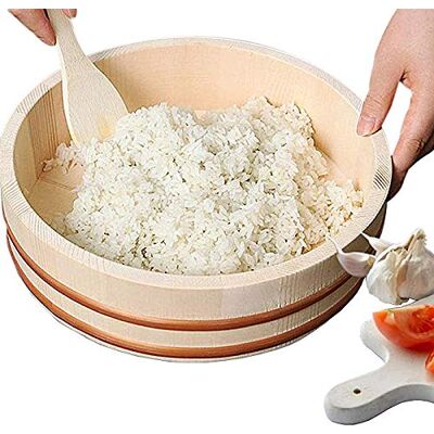 Adima 12 Größen Japanisch Hölzern Hangiri Sushi Oke Reis Rührschüssel Wanne Mit Kupferstreifen Für Sushi Restaurant Reis Machen Schüssel Pfanne Servieren Eimer (Weißes Kiefernholz),52x14cm Adima 12 Größen Japanisch Hölzern Hangiri Sushi Oke Reis Rührschüssel Wanne Mit Kupferstreifen Für Sushi Restaurant Reis Machen Schüssel Pfanne Servieren Eimer (Weißes Kiefernholz),52x14cm