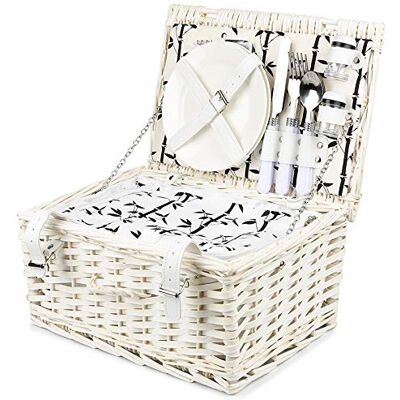 Bingo-Shop Picknickkorb für 2 Personen mit Kühlfach Inklusive Bestecksets, Kühlfach, Korkenzieher, Weingläser und Keramikteller 35 x 18 x 25 cm Picknickkoffer Picknickset Picknick Korb Bingo-Shop Picknickkorb für 2 Personen mit Kühlfach Inklusive Bestecksets, Kühlfach, Korkenzieher, Weingläser und Keramikteller 35 x 18 x 25 cm Picknickkoffer Picknickset Picknick Korb