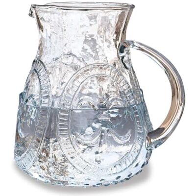 Loberon Krug Pépin, klar Edle Lilien-Prägung, Mundgeblasenes Glas, Vintage-Flair Loberon Krug Pépin, klar Edle Lilien-Prägung, Mundgeblasenes Glas, Vintage-Flair