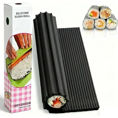 shofilt Sushi-Rollmatte – Premium-Silikon-Sushi-Rollset für Anfänger und Kinder (21,6 x 20,8 cm, Schwarz) shofilt Sushi-Rollmatte – Premium-Silikon-Sushi-Rollset für Anfänger und Kinder (21,6 x 20,8 cm, Schwarz)