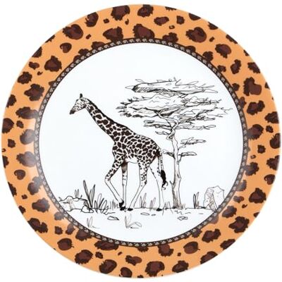 GENEVIEVE LETHU 544009 Dessertteller Ø 21 cm Porzellan – Kollektion Tanganyika – Farbe Weiß-Braun/Dekor Giraffe GENEVIEVE LETHU 544009 Dessertteller Ø 21 cm Porzellan – Kollektion Tanganyika – Farbe Weiß-Braun/Dekor Giraffe