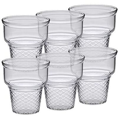 CRISTALICA Eiscremeglas Eisbecher Eiswaffel-Becher 6er-Set Bambini Gelato 250ml CRISTALICA Eiscremeglas Eisbecher Eiswaffel-Becher 6er-Set Bambini Gelato 250ml