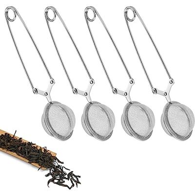 Kronwahl Teezangen, 4 Stück, Ø 4,5 cm, Teesiebe aus rostfreiem Edelstahl Teesieb für losen Tee, feinmaschiges Teeei, Teefilter für Teekanne, Tee Ei Tasse, Teekugel für optimalen Teegenuss Kronwahl Teezangen, 4 Stück, Ø 4,5 cm, Teesiebe aus rostfreiem Edelstahl Teesieb für losen Tee, feinmaschiges Teeei, Teefilter für Teekanne, Tee Ei Tasse, Teekugel für optimalen Teegenuss